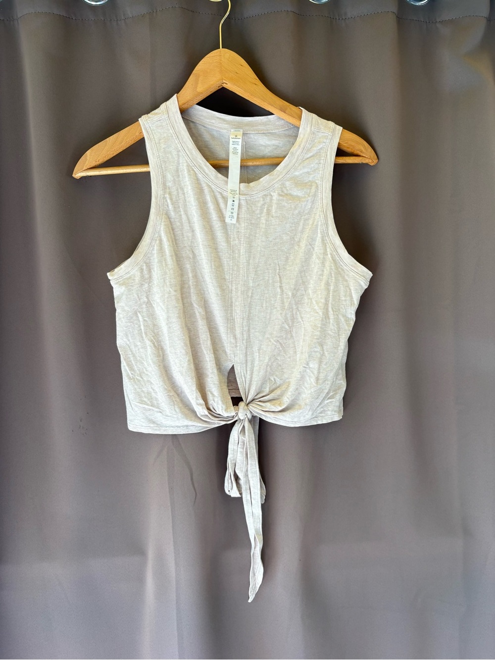 lululemon athletica Light Beige Tie-Front Crop Tank - Picture 1 of 4
